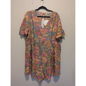 RusttyDustty Floral Print Bohemian Lagenlook  3XL Romper